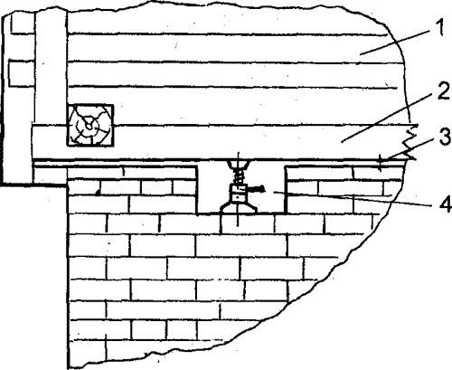 Установка домкрата в проем стены под опорную балку крыши